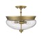 Z-Lite Amon 3 Light Semi Flush Mount, Heritage Brass And Clear Seedy 722SF-HBR - alternate 6